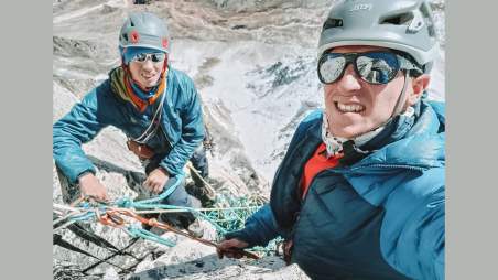Ondrej Huserka i Wadim Jabłoński na dziewiczej turni w Himalajach Garhwalu